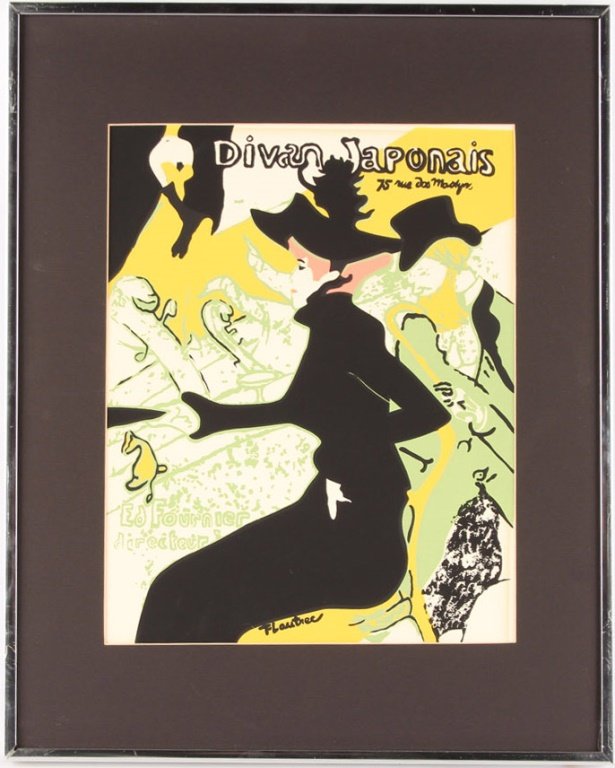H TOULOUSE LAUTREC DIVAN JAPONAIS SERIGRAPH PRINT (1 of 4)