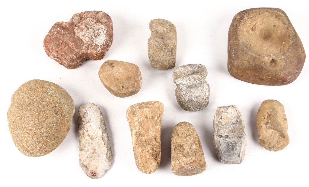 11 NATIVE AMERICAN STONE TOOL CELTS MORTAR KNIFE (1 of 5)