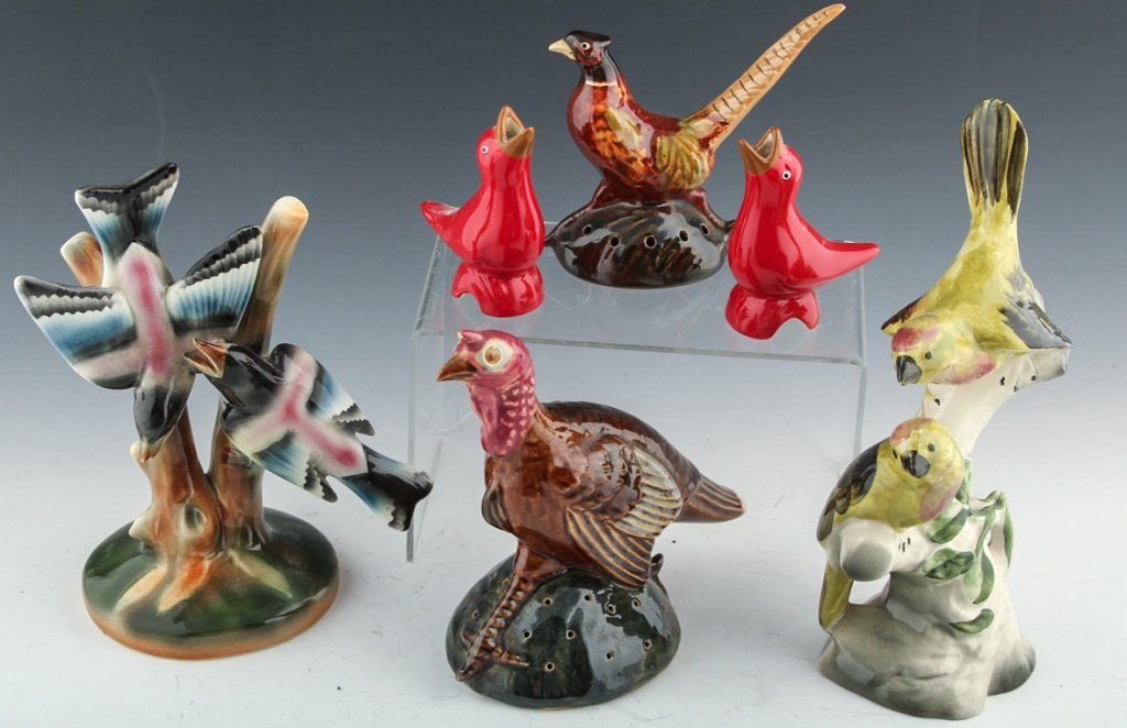 LOT OF 6 PORCELAIN BIRD STATUES - GOLDSCHEIDER (1 of 6)