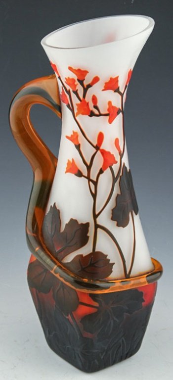 CAMEO GLASS PITCHER - SIGNED WEDD (1 of 5)