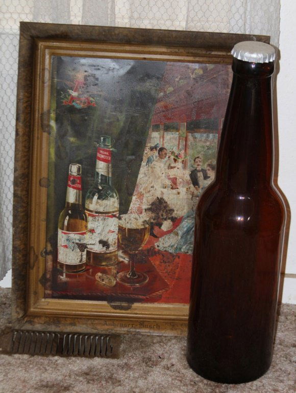 ADVERTISING LOT - EARLY ANHEUSER-BUSH BEER TIN (1 of 6)