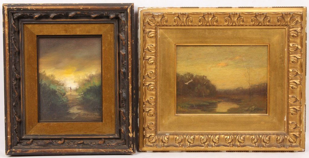 LOT OF 2 OIL PAINTINGS - C A HULBERT & SALVADOR (1 of 6)