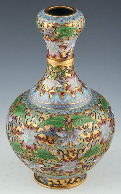 CHINESE CLOISONNE METALWORK VASE (1 of 4)
