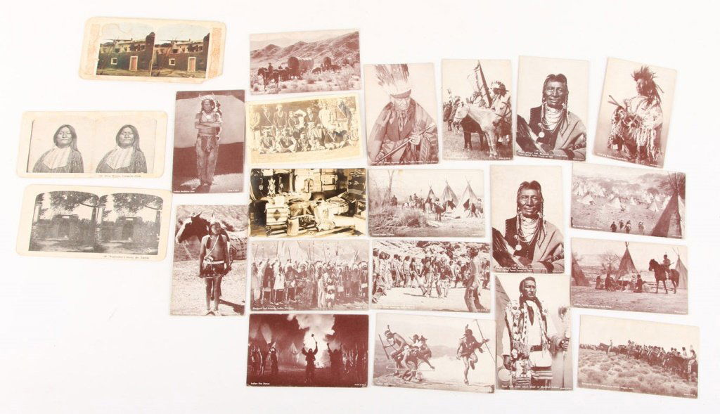 22 NATIVE AMERICAN STEREOGRAPH POSTCARDS & MORE (1 of 10)