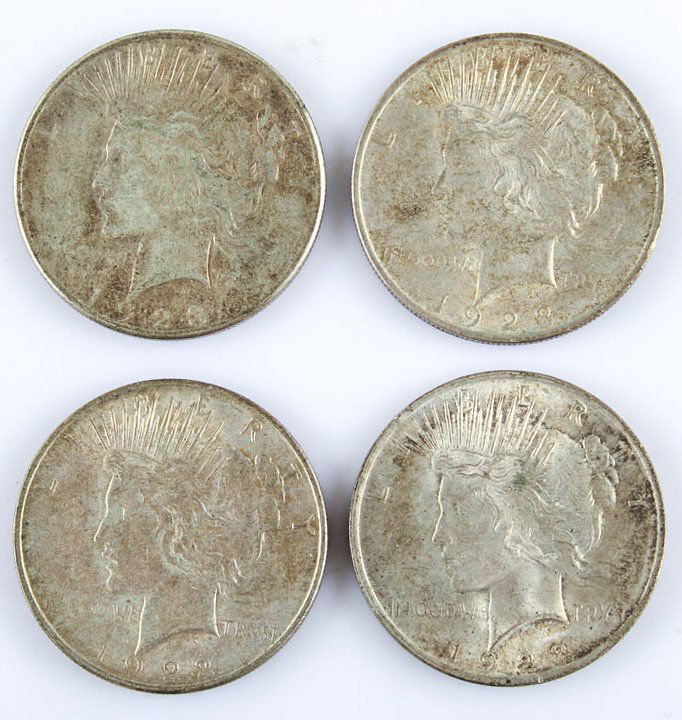 LOT OF SILVER US PEACE DOLLARS 1922 1923 & 1923-S (1 of 2)