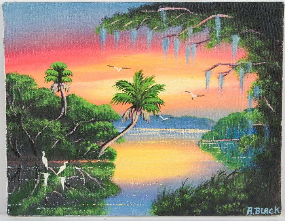 AL BLACK FLORIDA HIGHWAYMEN BEACH OIL ON CANVAS (1 of 4)