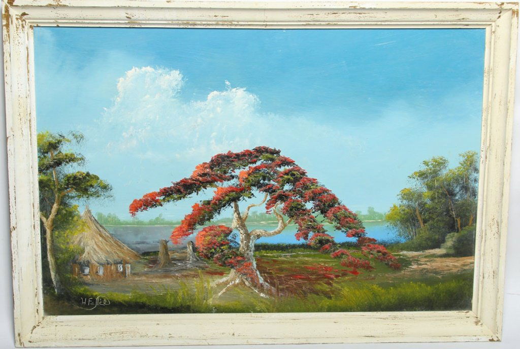 HORACE FOSTER ROYAL POINCIANA OIL ON BOARD (1 of 4)