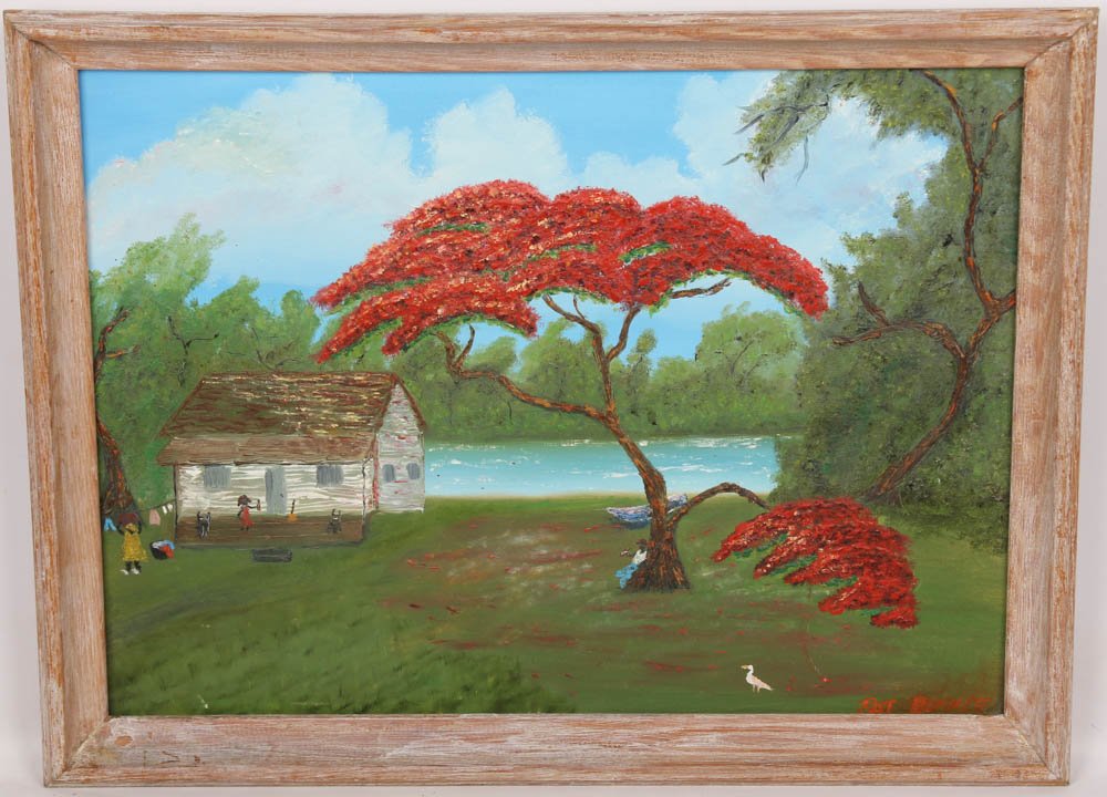 PAT BENNETT FLORIDA LANDSCAPE PAINTING ON BOARD (1 of 4)