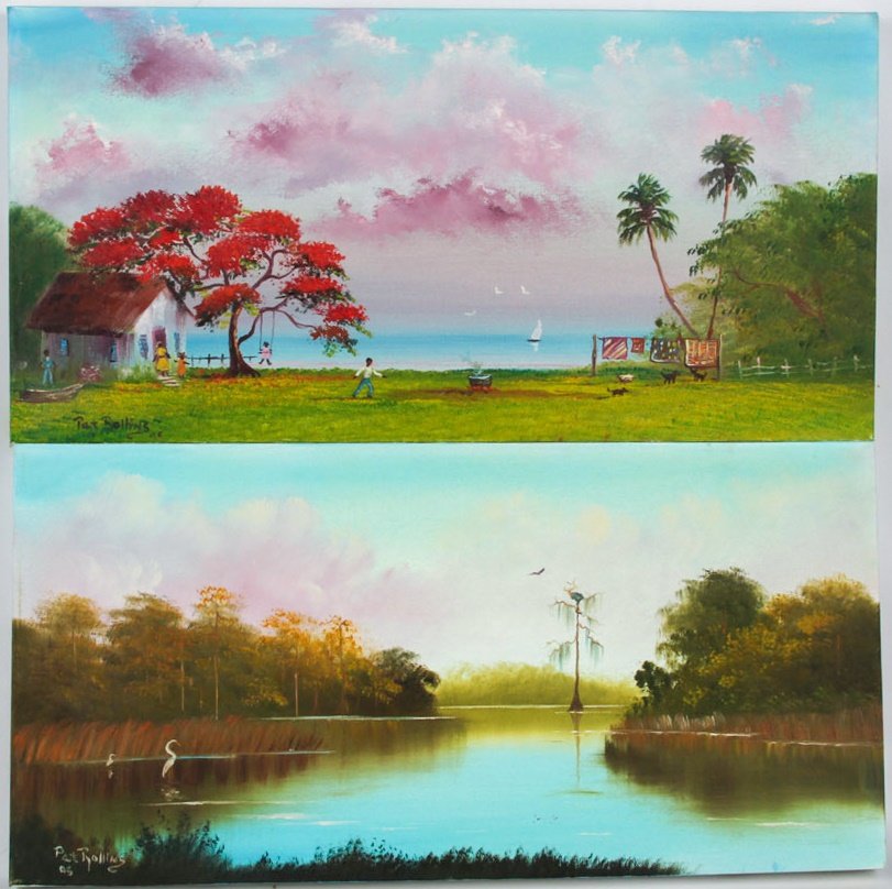 PAIR OF PAT ROLLINS FLORIDA SCENES OIL ON CANVAS (1 of 6)