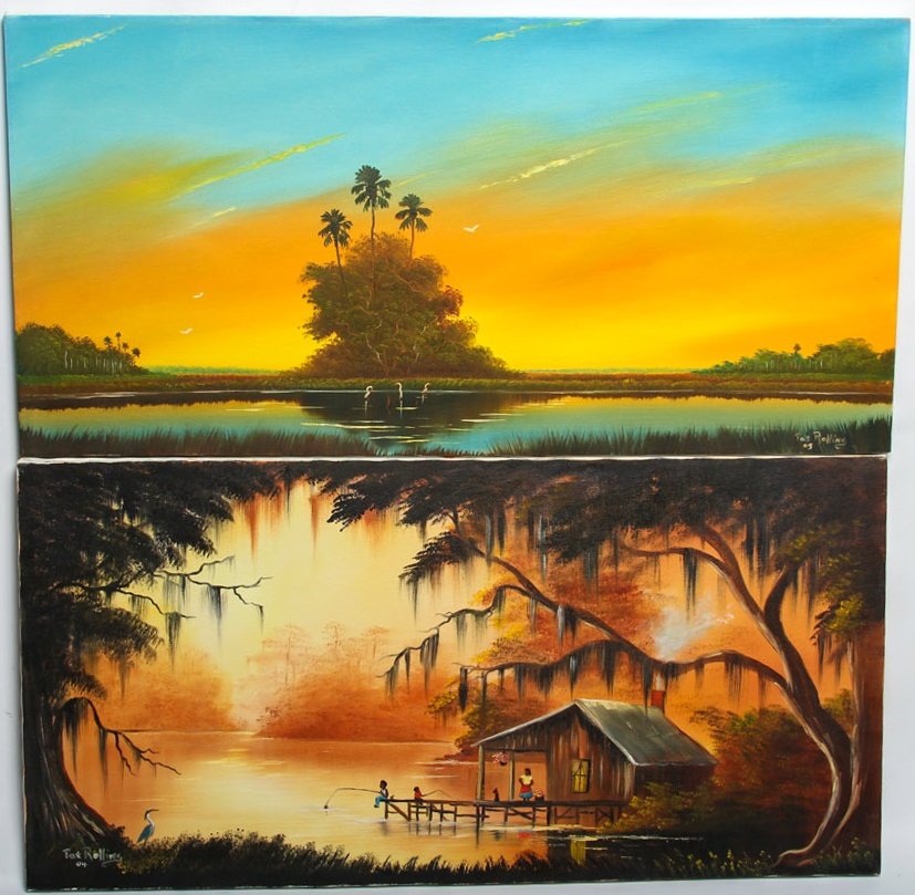 2 PAT ROLLINS FLORIDA SCENES OIL ON CANVAS (1 of 6)