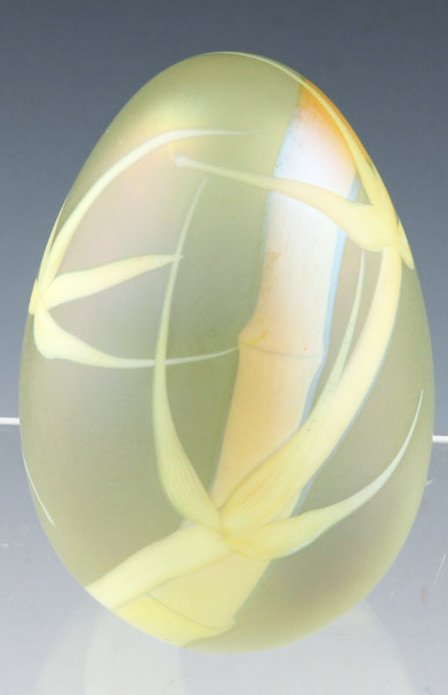 ORIENT & FLUME YELLLOW EGG PAPERWEIGHT (1 of 3)