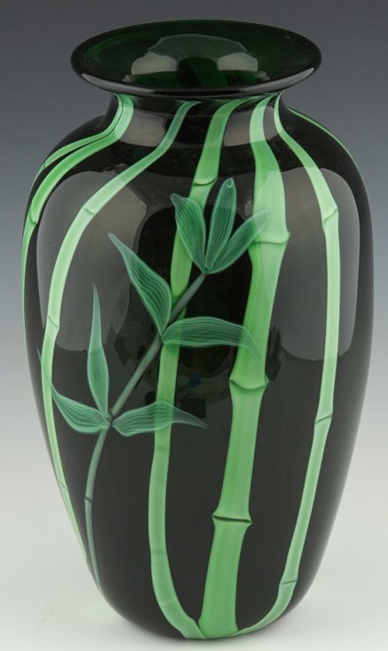 ORIENT & FLUME BAMBOO MOTIF VASE: ORIENT & FLUME BAMBOO MOTIF VASE Orient & Flume bamboo motif vase. Signed and numbered to the underside. Size: 10" Shipping / Pickup: Buyer Pick Up, 3rd Party Lot Location: #2 - Midtown Tallahassee
