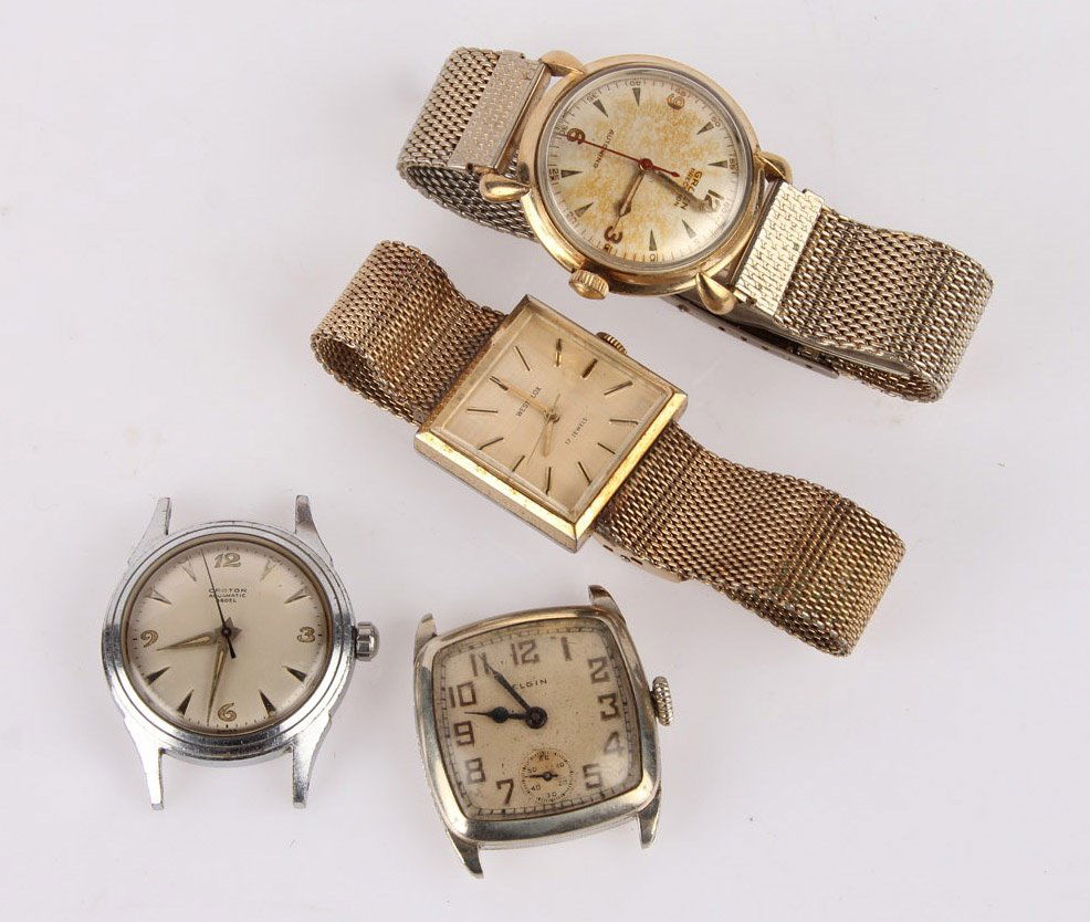 4 LADIES ELGIN GRUEN CROTON WESTCLOX WRIST WATCHES: 4 LADIES ELGIN GRUEN CROTON WESTCLOX WRIST WATCHES Lot of four ladies wristwatches, to include Elgin, Gruen, Croton, and Westclox. Weight: 145.7g total Shipping / Pickup: We Can Ship This Item Lot Loc