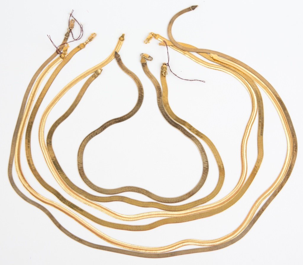 6 LADIES HERRINGBONE STERLING SILVER CHAINS (1 of 4)