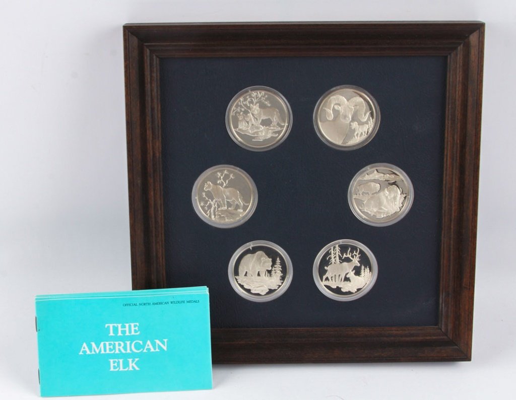 6 FRANKLIN MINT STERLING AMERICAN WILDLIFE INGOTS (1 of 4)