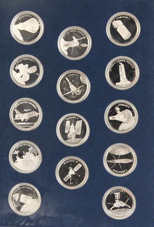 25 FRANKLIN MINT SPACE SOCIETY STERLING INGOTS (1 of 6)