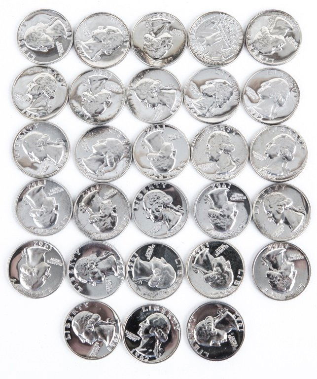 28 US 1964 SILVER PROOF WASHINGTON QUARTERS (1 of 3)