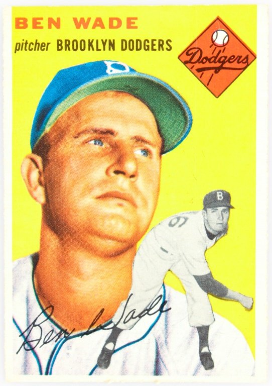 1954 TOPPS 126 BEN WADE BASEBALL CARD (1 of 2)