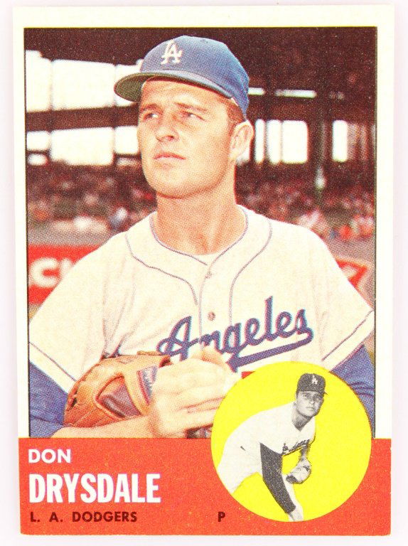 1963 TOPPS 360 DON DRYSDALE BASEBALL CARD (1 of 2)