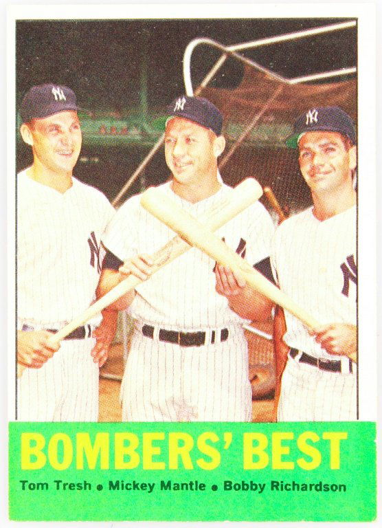 1963 TOPPS 173 YANKEES BOMBERS' BEST BASEBALL CARD (1 of 2)