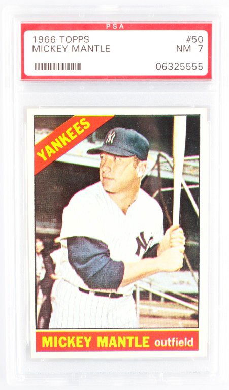 PSA GRADED TOPPS 50 1966 MICKEY MANTLE NM 7 (1 of 2)