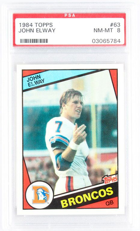 PSA GRADED 1984 TOPPS 63 JOHN ELWAY NM-MT 8 (1 of 2)