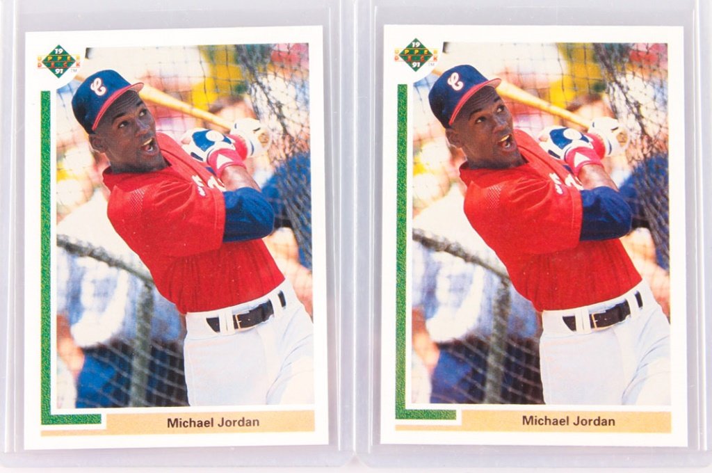 TWO 1991 UPPER DECK MICHAEL JORDAN BASEBALL CARDS (1 of 2)