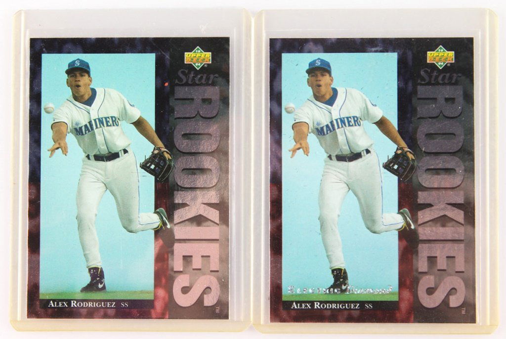 TWO 1994 UPPER DECK 24 ALEX RODRIGUEZ ROOKIE CARDS (1 of 2)