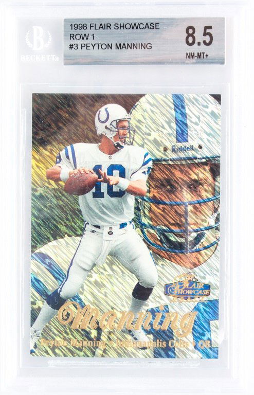 BECKETT GRADED 1998 FLAIR 3 PEYTON MANNING (1 of 2)