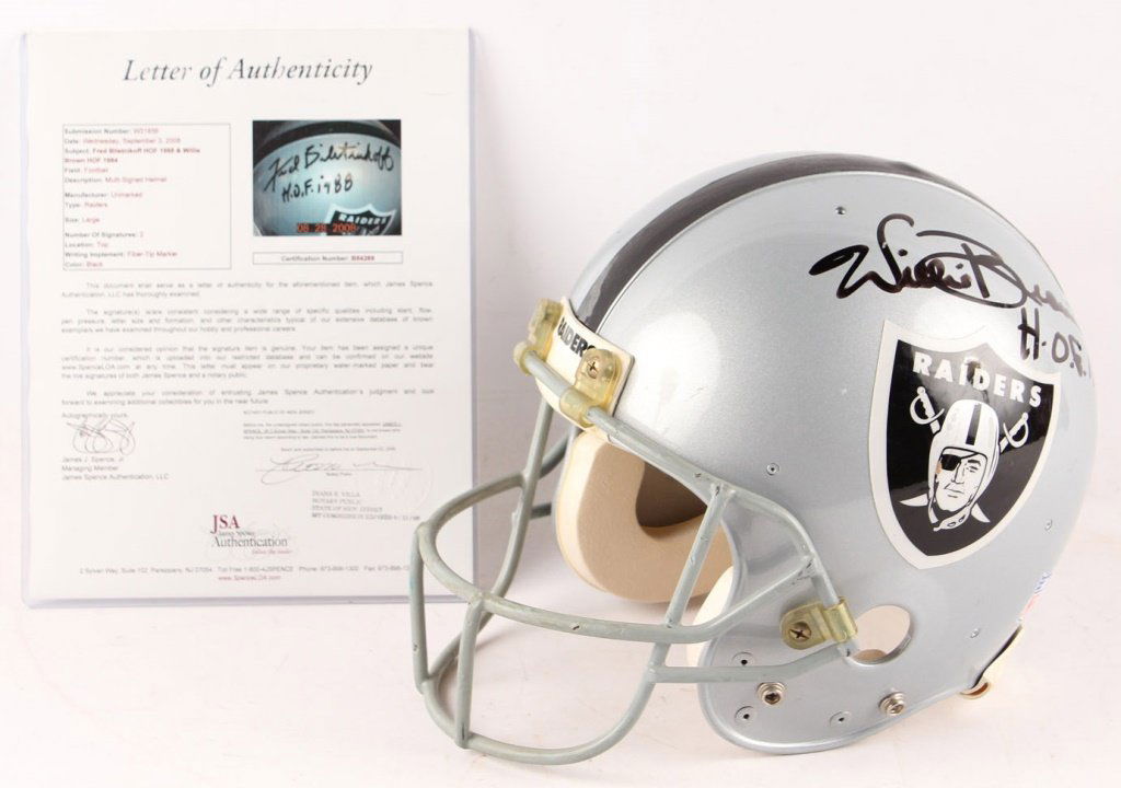SIGNED FOOTBALL HELMET HOF BILETNIKOFF & W. BROWN (1 of 4)