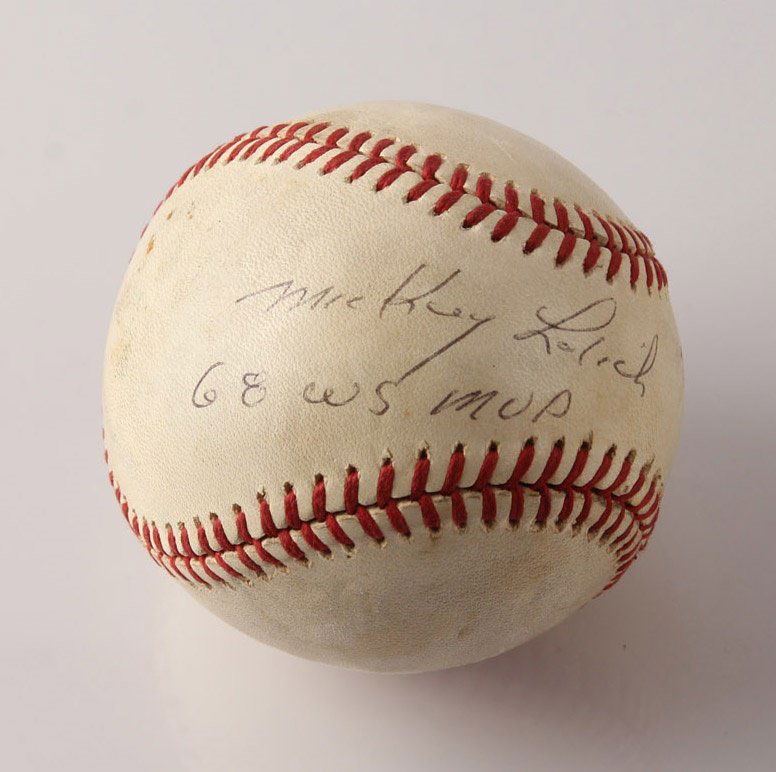 AUTOGRAPHED 1968 BASEBALL MICKEY LOLICH (1 of 2)