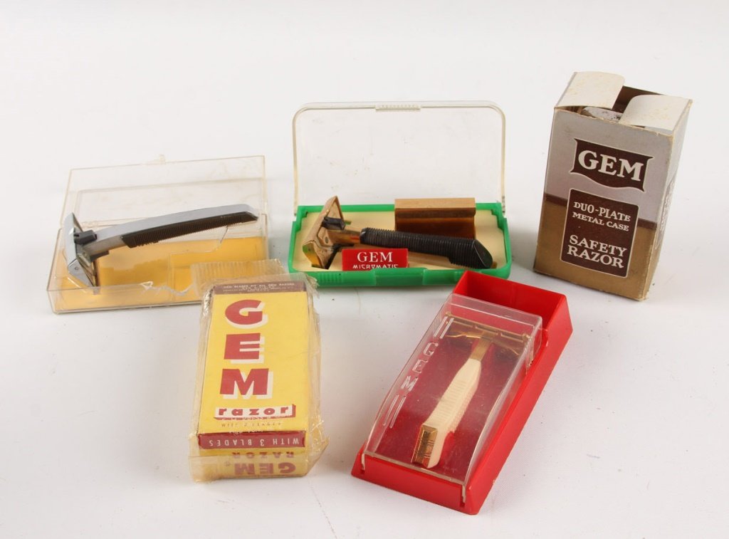 LOT OF 5 MIXED MODEL GEM SAFETY RAZORS (1 of 6)