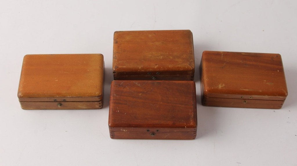 LOT OF 4 GILLETTE DOVETAIL WOOD BOX SAFETY RAZORS (1 of 5)