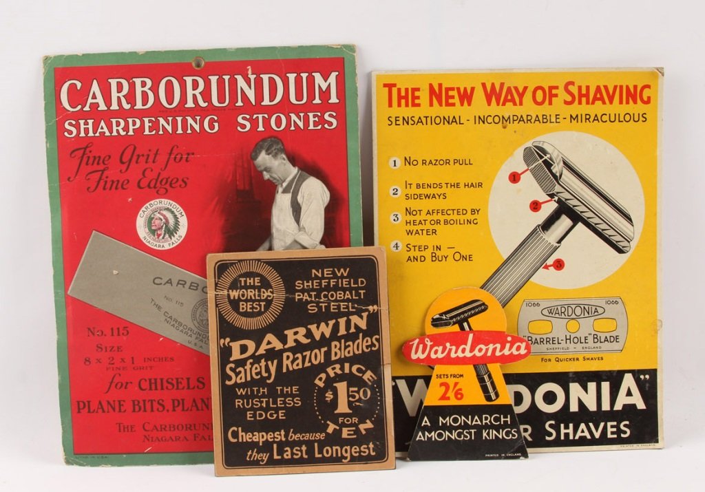 LOT OF 4 CARDBOARD RAZOR BLADE ADVERTISING DISPLAY (1 of 3)