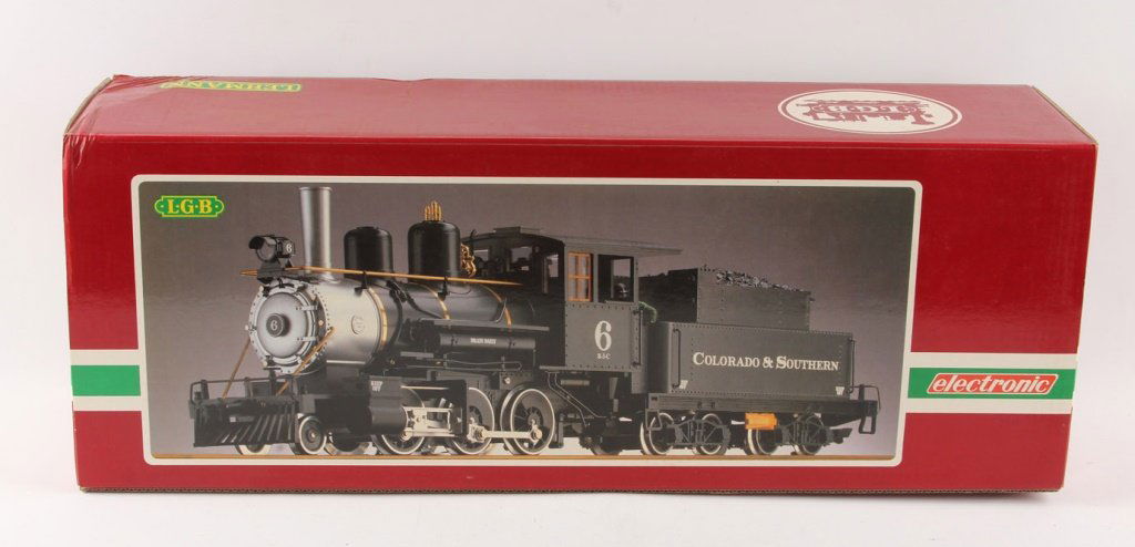 LGB 2019S COLORADO & SOUTHERN MOGUL WITH SOUND: LGB 2019S COLORADO & SOUTHERN MOGUL WITH SOUND Includes original box. Shipping / Pickup: We Can Ship This Item Lot Location: #1 - Manor's Gallery