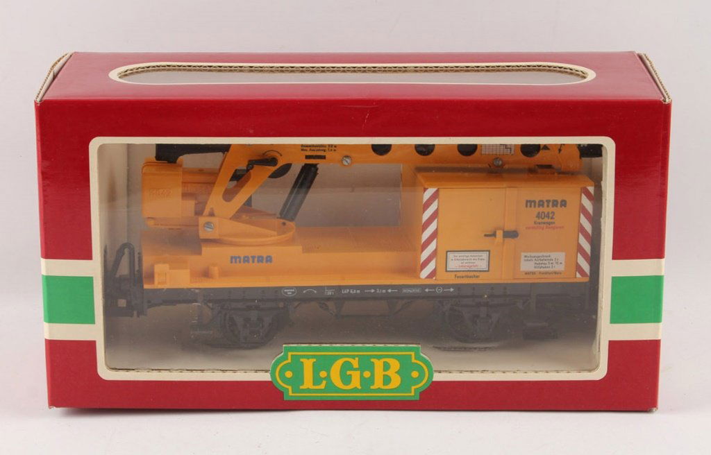 LGB 4042 MATRA YELLOW CONSTRUCTION CRANE CAR (1 of 3)