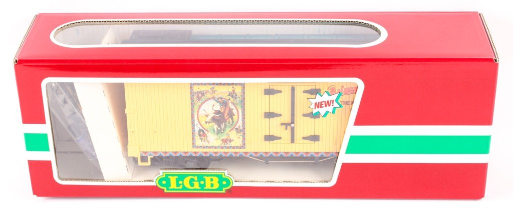 LGB TRAINS 41720 ANNIE OAKLEY BOX CAR: LGB TRAINS 41720 ANNIE OAKLEY BOX CAR Includes original box. Shipping / Pickup: We Can Ship This Item Lot Location: #1 - Manor's Gallery