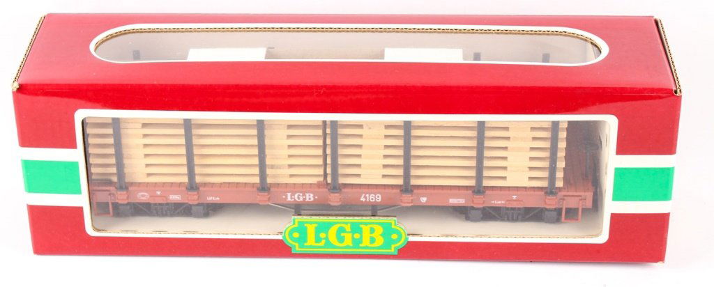 LGB TRAINS 4169 D&RGW WOODEN PLANK FLAT CAR: LGB TRAINS 4169 D&RGW WOODEN PLANK FLAT CAR Includes original box. Shipping / Pickup: We Can Ship This Item Lot Location: #1 - Manor's Gallery