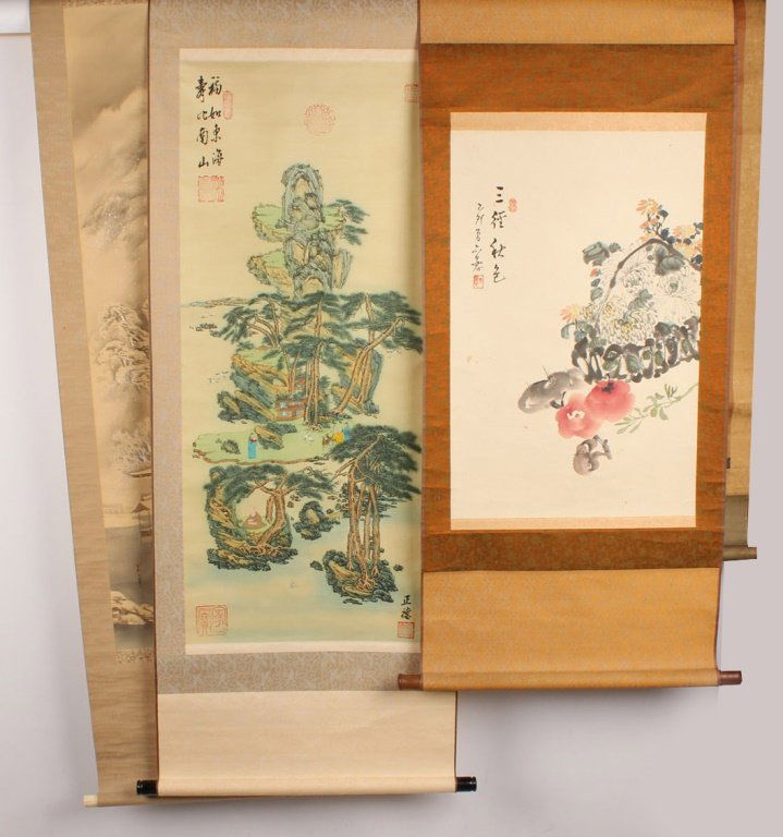 FOUR ASIAN WALL SCROLLS (1 of 5)