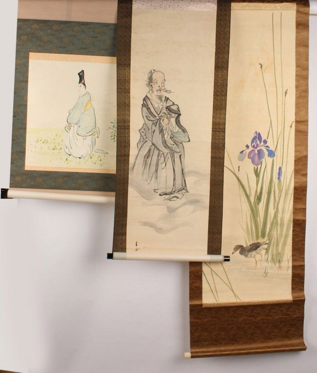 THREE ASIAN WALL SCROLLS (1 of 4)