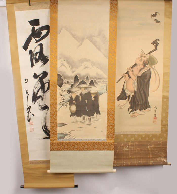 THREE ASIAN WALL SCROLLS (1 of 4)