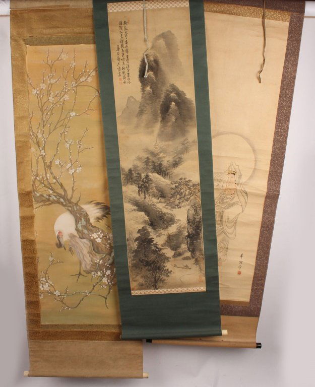 THREE ASIAN WALL SCROLLS (1 of 4)