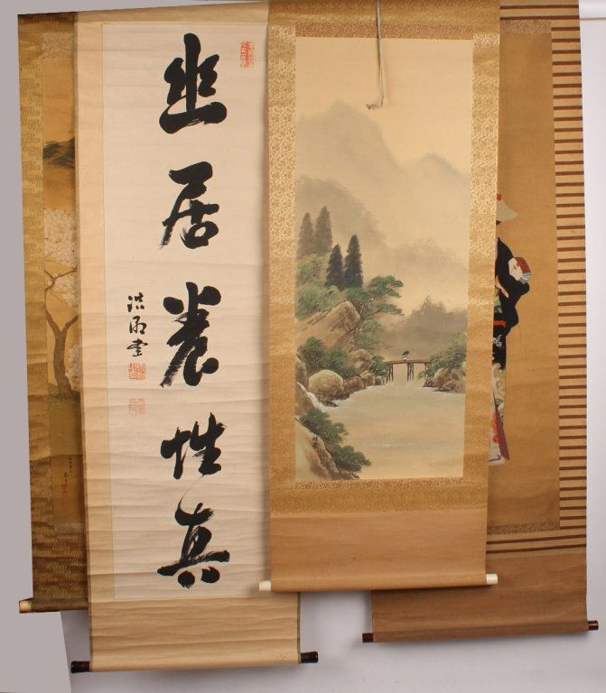 FOUR ASIAN WALL SCROLLS (1 of 5)