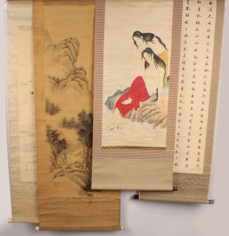 FOUR ASIAN WALL SCROLLS (1 of 5)