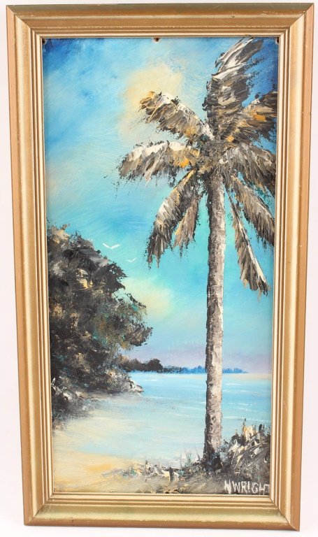 NORMAN WRIGHT FLORIDA LANDSCAPE OIL ON BOARD (1 of 5)