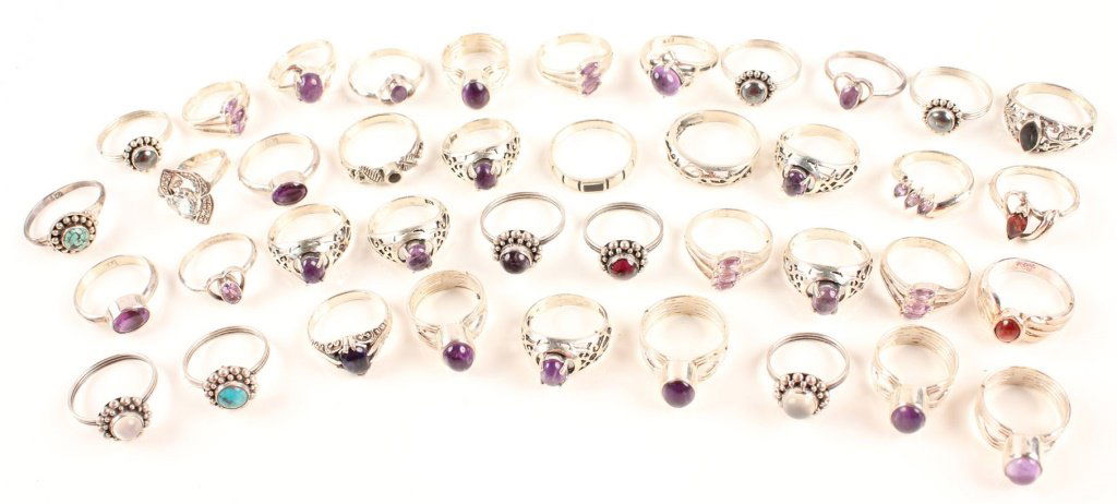 40 STERLING SILVER RINGS TURQUOISE AND MORE (1 of 3)
