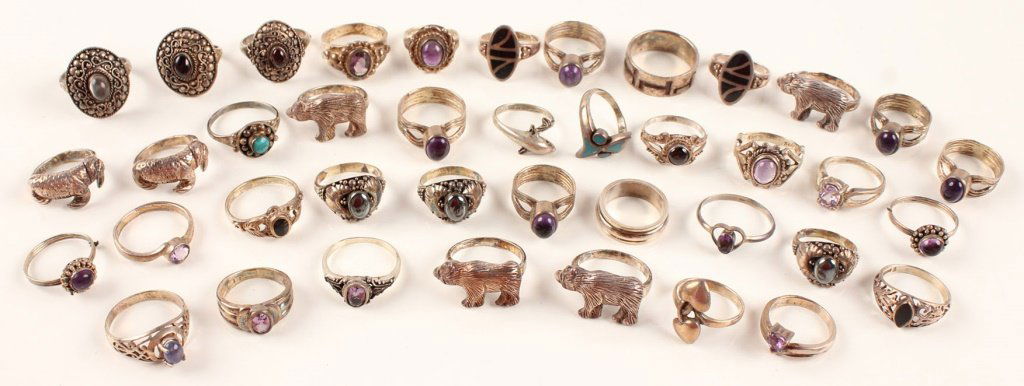 40 STERLING SILVER RINGS (1 of 3)