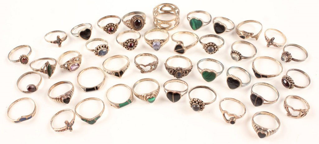 40 STERLING SILVER RINGS SODALITE AND MORE (1 of 3)