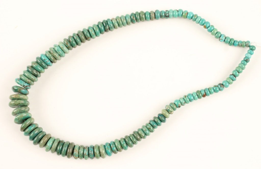 HIGH GRADE GRADUATED DISC TURQUOISE NECKLACE (1 of 2)