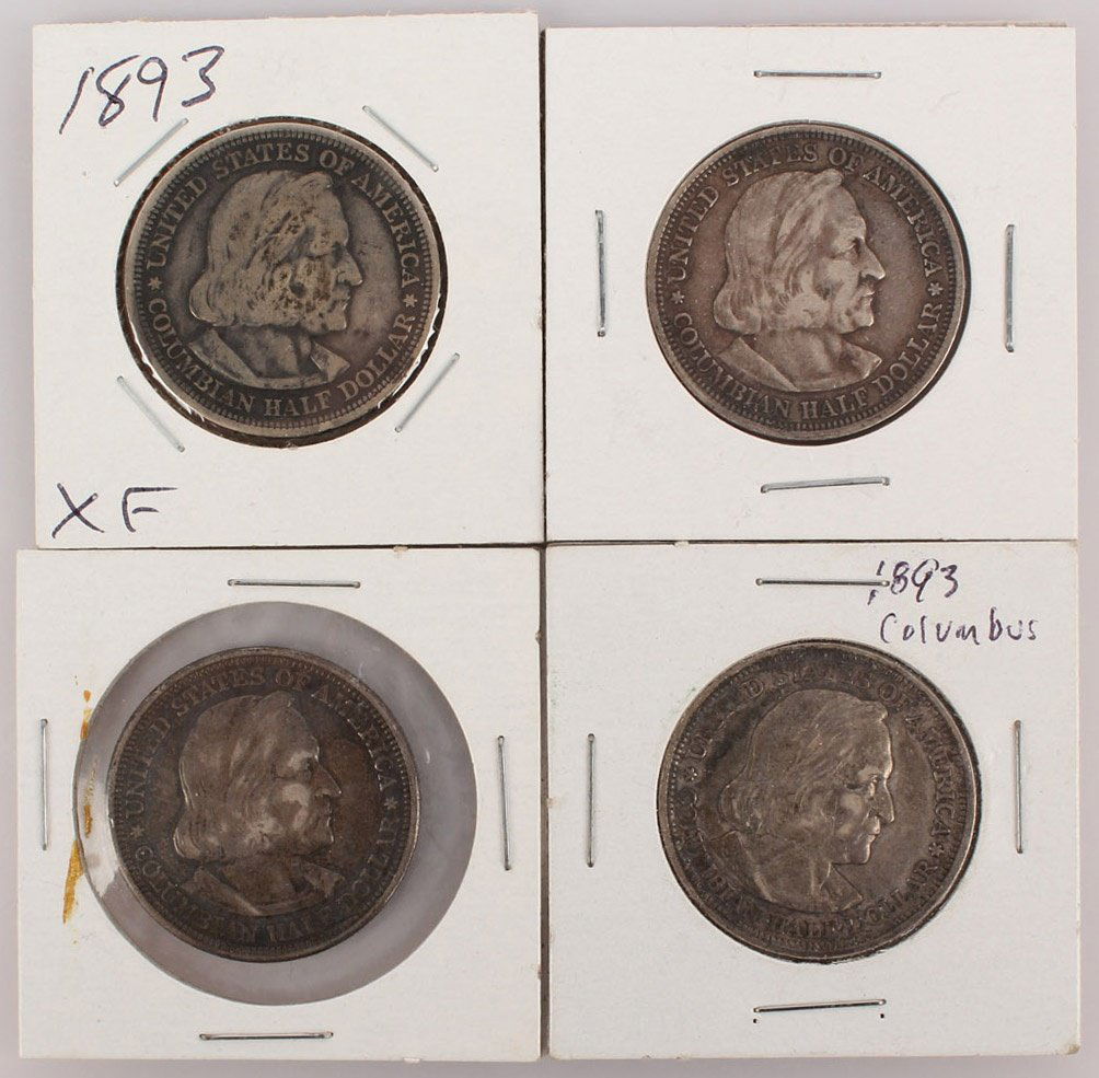 (4) 1893 COLUMBIAN EXPO COMMEM SILVER HALF DOLLARS (1 of 2)
